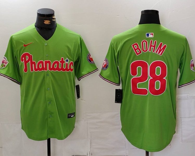 Men's Philadelphia Phillies Alec Bohm #28 Green Limited Jersey
