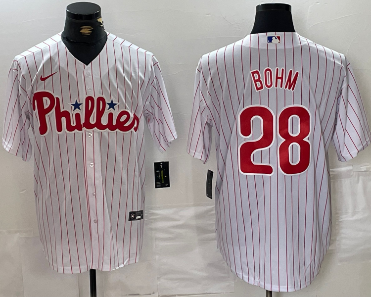 Men's Philadelphia Phillies Alec Bohm #28 White Jersey