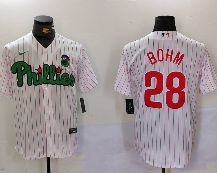 Men's Philadelphia Phillies Alec Bohm #28 White Limited Jersey
