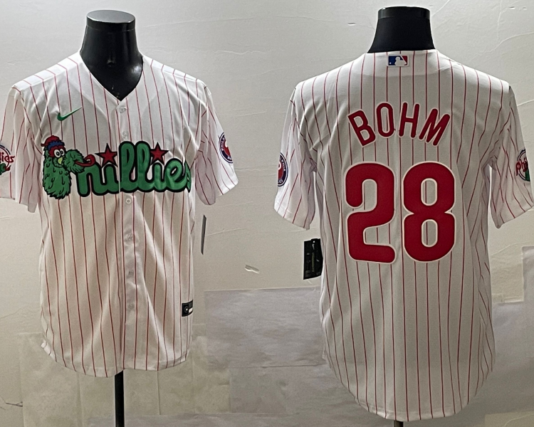 Men's Philadelphia Phillies Alec Bohm #28 White Team Jersey
