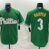 Men's Philadelphia Phillies Bryce Harper #3 Green Jersey
