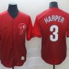 Men's Philadelphia Phillies Bryce Harper #3 Red Stitched Jersey