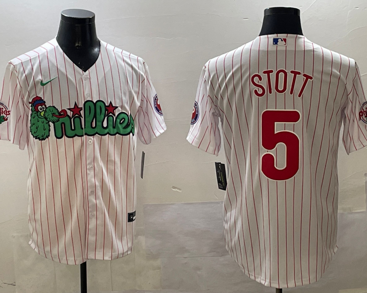 Men's Philadelphia Phillies Bryson Stott #5 White Team Jersey