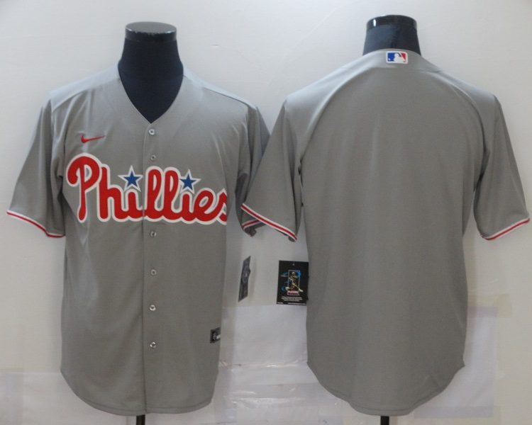 Men's Philadelphia Phillies Gray Blank Jersey