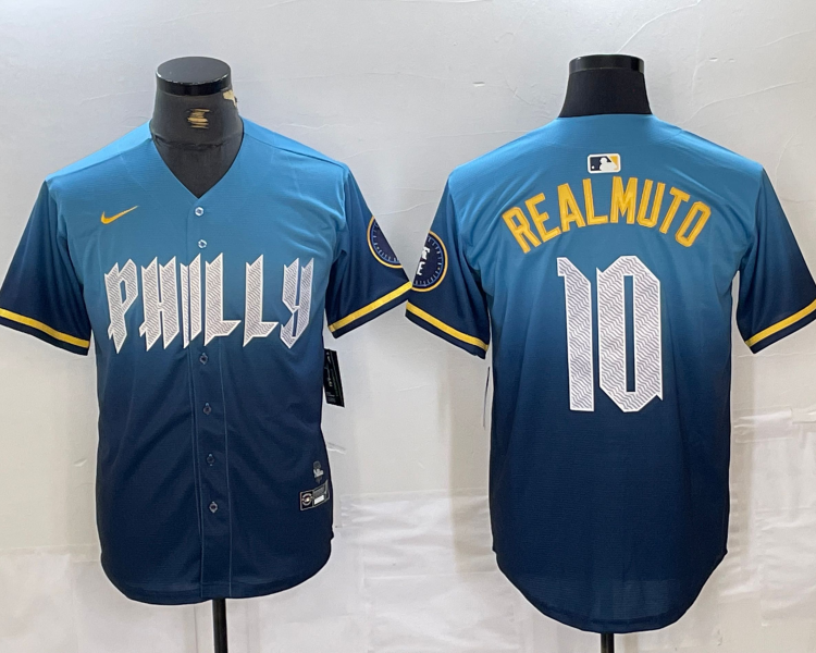 Men's Philadelphia Phillies J.T. Realmuto #10 Blue 2024 City Connect Limited Jersey