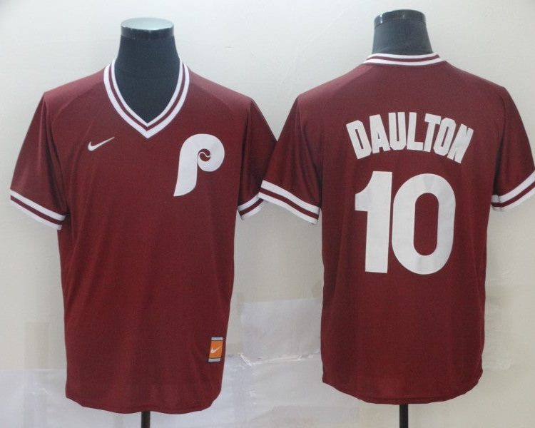 Men's Philadelphia Phillies J.T. Realmuto #10 Red Stitched Jersey