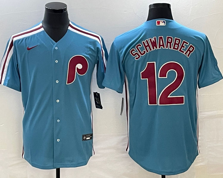 Men's Philadelphia Phillies Kyle Schwarber #12 Blue Jersey