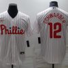 Men's Philadelphia Phillies Kyle Schwarber #12 White Baseball Jersey