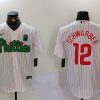Men's Philadelphia Phillies Kyle Schwarber #12 White Limited Jersey
