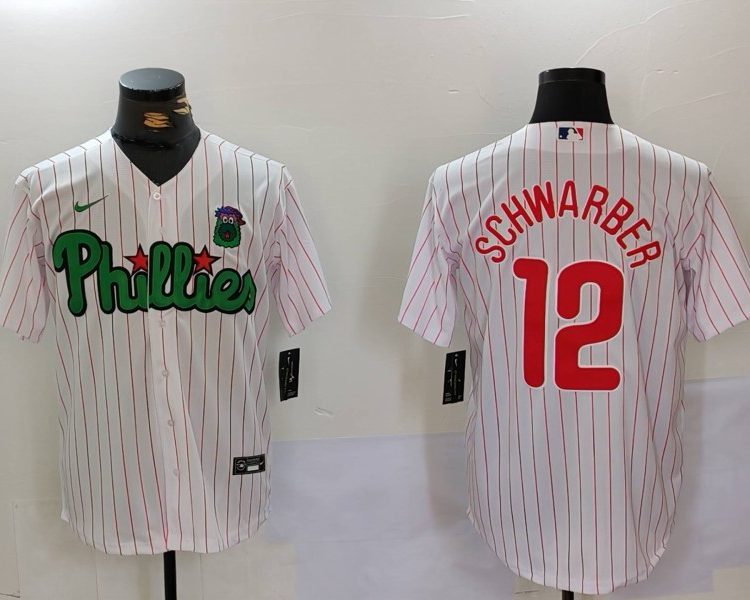 Men's Philadelphia Phillies Kyle Schwarber #12 White Limited Jersey