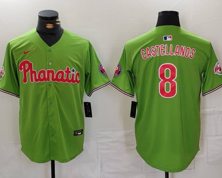 Men's Philadelphia Phillies Nick Castellanos #8 Green Limited Jersey