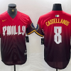 Men's Philadelphia Phillies Nick Castellanos #8 Red 2024 City Connect Limited Jersey