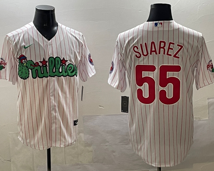 Men's Philadelphia Phillies Ranger Suarez #55 White Team Jersey