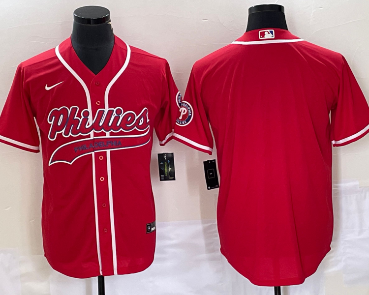 Men's Philadelphia Phillies Red Blank Jersey Joint Edition