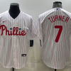 Men's Philadelphia Phillies Trea Turner #7 White Home Jersey