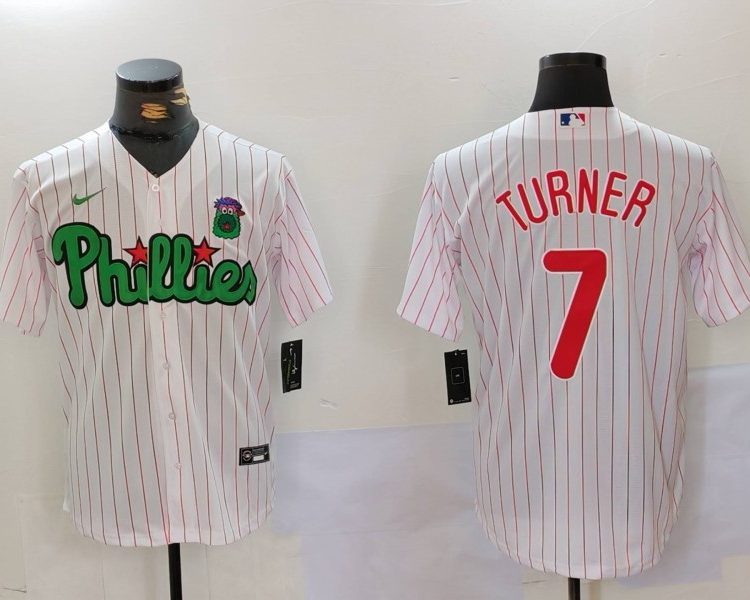Men's Philadelphia Phillies Trea Turner #7 White Limited Jersey