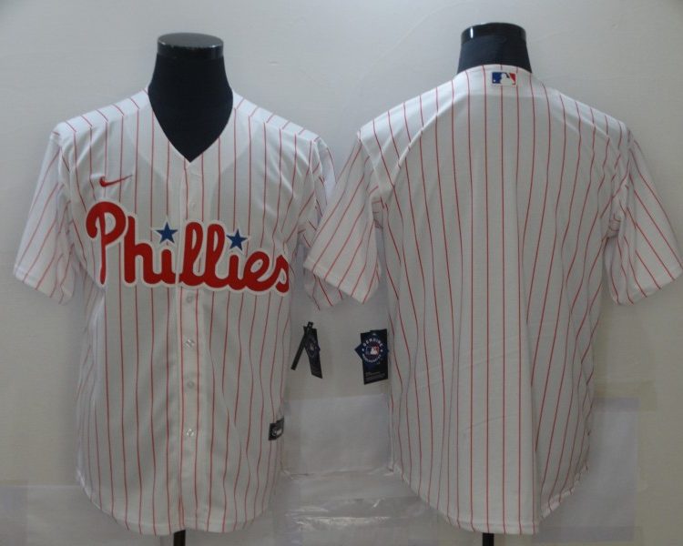 Men's Philadelphia Phillies White Home Blank Jersey