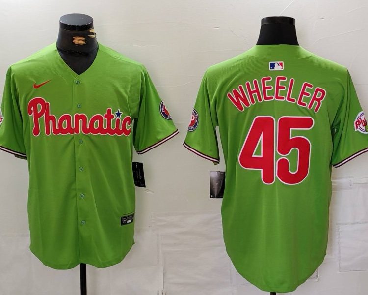 Men's Philadelphia Phillies Zack Wheeler #45 Green Limited Jersey