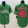 Men's Philadelphia Phillies Zack Wheeler #45 Green Team Jersey