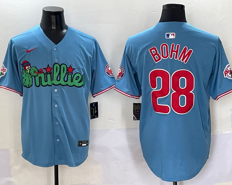 Men's Philadelphia Phillies Alec Bohm #28 Blue Jersey