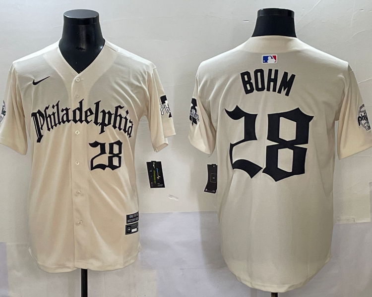 Men's Philadelphia Phillies Alec Bohm #28 Cream Jersey