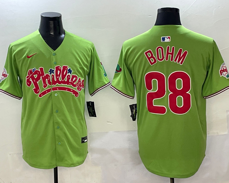Men's Philadelphia Phillies Alec Bohm #28 Green Jersey