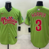 Men's Philadelphia Phillies Bryce Harper #3 Green Jersey