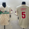 Men's Philadelphia Phillies Bryson Stott #5 Cream Team Jersey