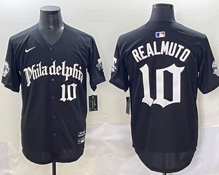 Men's Philadelphia Phillies J.T. Realmuto #10 Black Jersey