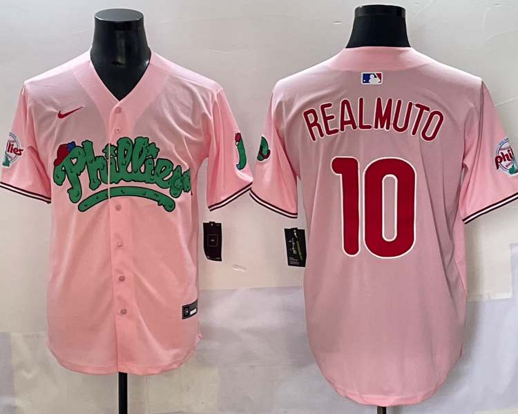 Men's Philadelphia Phillies J.T. Realmuto #10 Pink Jersey