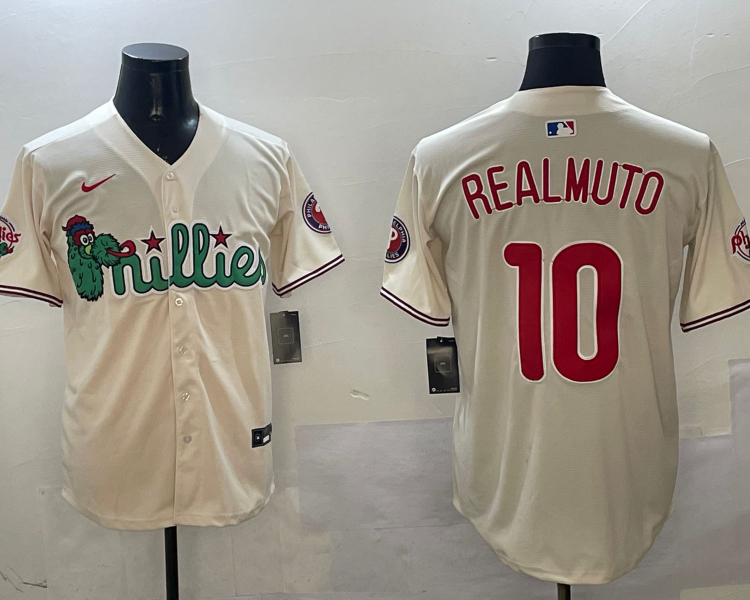 Men's Philadelphia Phillies JT Realmuto #10 Cream Jersey