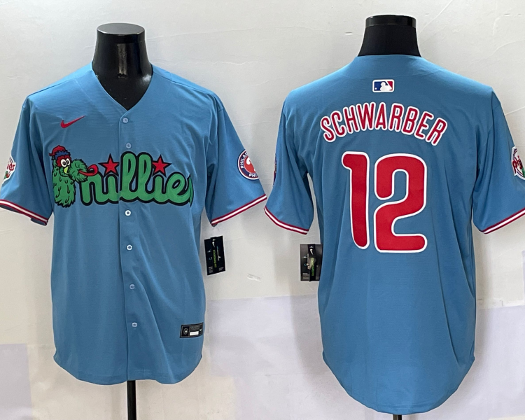 Men's Philadelphia Phillies Kyle Schwarber #12 Blue Jersey