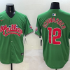 Men's Philadelphia Phillies Kyle Schwarber #12 Green Jersey