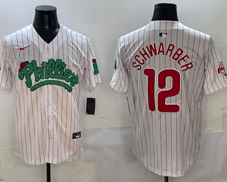 Men's Philadelphia Phillies Kyle Schwarber #12 White Jersey