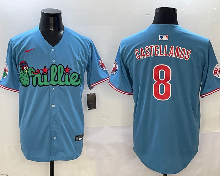 Men's Philadelphia Phillies Nick Castellanos #8 Blue Jersey