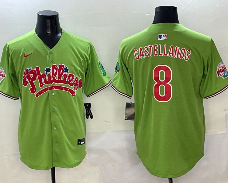 Men's Philadelphia Phillies Nick Castellanos #8 Green Jersey