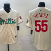 Men's Philadelphia Phillies Ranger Suarez #55 Cream Jersey