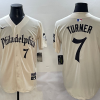 Men's Philadelphia Phillies Trea Turner #7 Cream Limited Jersey