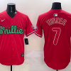 Men's Philadelphia Phillies Trea Turner #7 Red Jersey