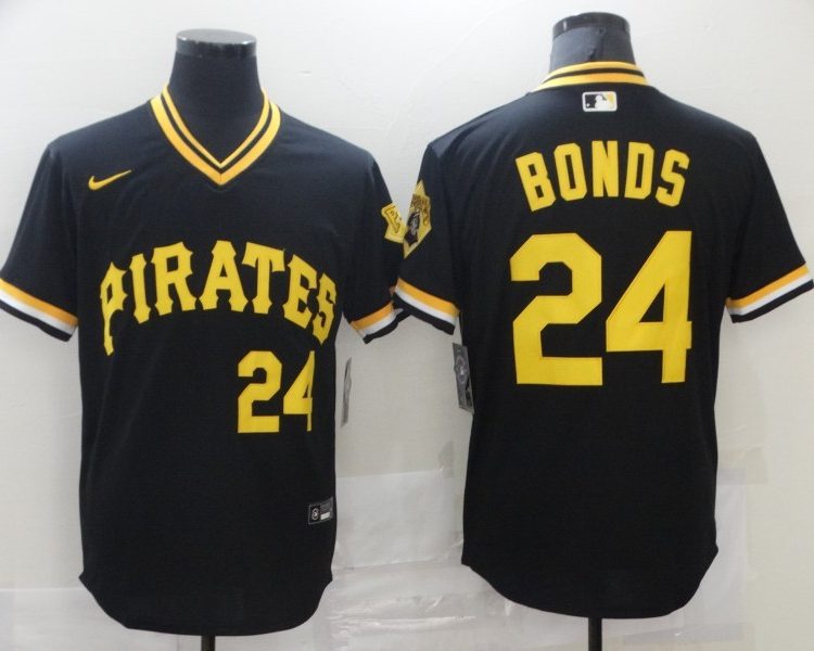 Men's Pittsburgh Pirates Barry Bonds #24 Black Stitched Jersey