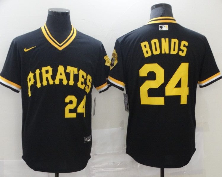 Men's Pittsburgh Pirates Barry Bonds #24 Black Stitched Jersey