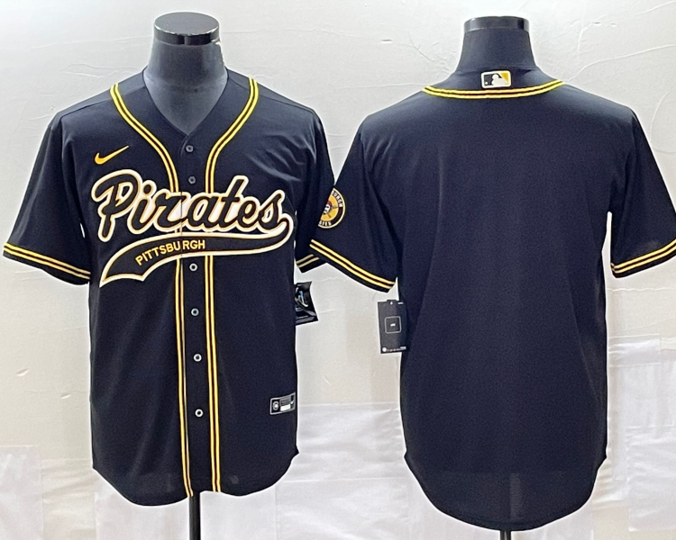 Men's Pittsburgh Pirates Black Blank Jersey Joint Edition