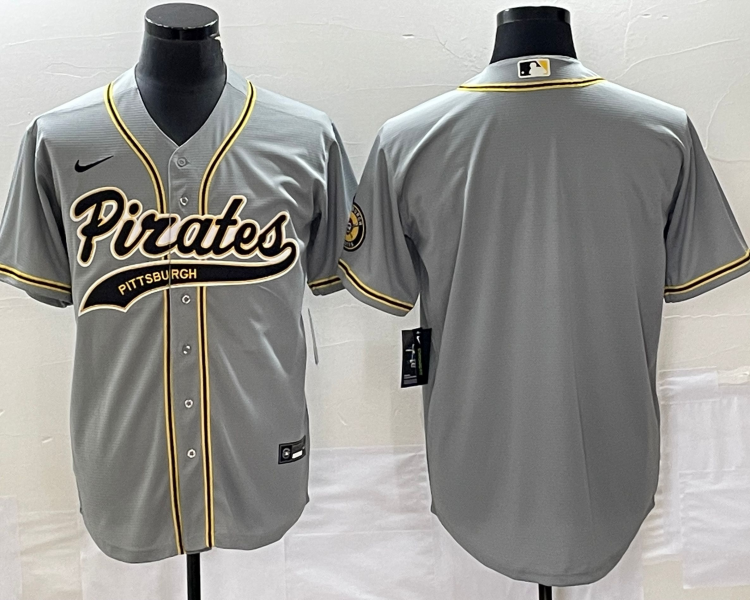 Men's Pittsburgh Pirates Gray Blank Jersey Joint Edition