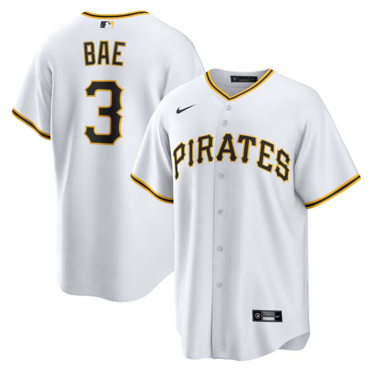 Men's Pittsburgh Pirates Ji-Hwan Bae #3 White Jersey