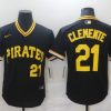 Men's Pittsburgh Pirates Roberto Clemente #21 Black Authentic Jersey