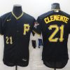 Men's Pittsburgh Pirates Roberto Clemente #21 Black Jersey