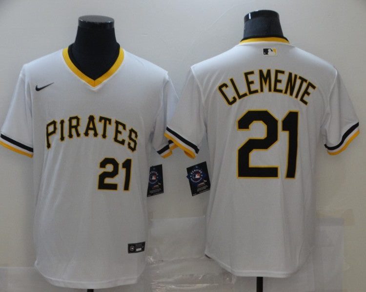 Men's Pittsburgh Pirates Roberto Clemente #21 White Authentic Jersey