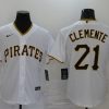 Men's Pittsburgh Pirates Roberto Clemente #21 White Baseball Jersey