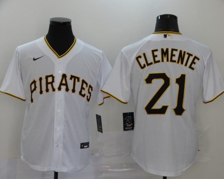 Men's Pittsburgh Pirates Roberto Clemente #21 White Baseball Jersey