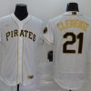 Men's Pittsburgh Pirates Roberto Clemente #21 White Stitched Jersey